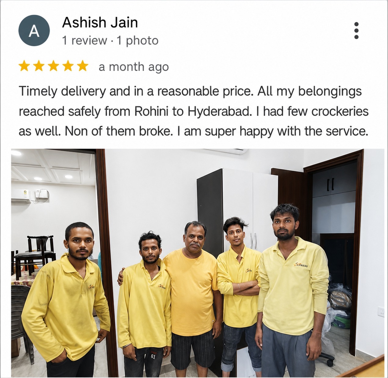 Google review from Sachin Nautiyal - professional and supportive team led by Rohit in Dwarka